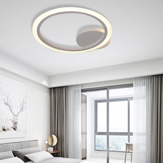Modern Acrylic Light Ring Fixture for Bedroom Ceiling – Unique White Lighting (1/2/3 Lights, Warm/White)