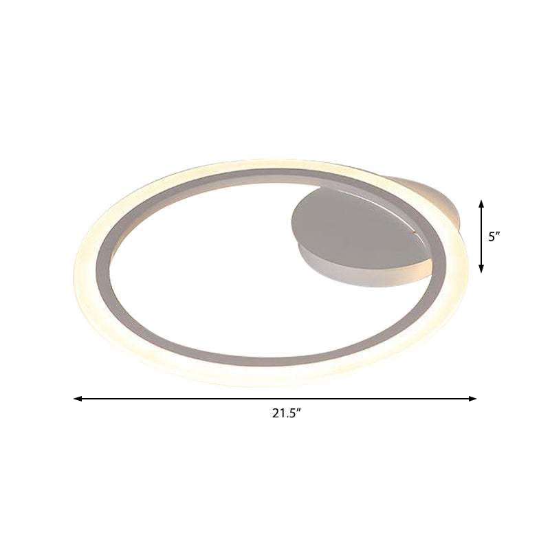 Modern Acrylic Light Ring Fixture for Bedroom Ceiling – Unique White Lighting (1/2/3 Lights, Warm/White)