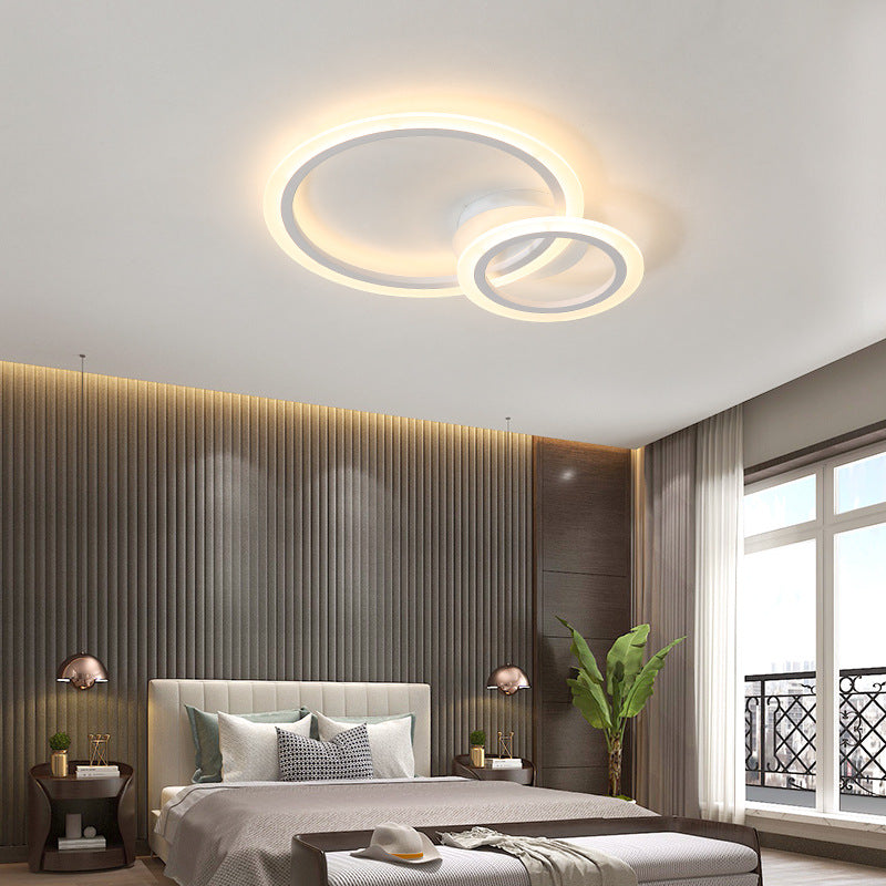 Modern Acrylic Light Ring Fixture for Bedroom Ceiling – Unique White Lighting (1/2/3 Lights, Warm/White)