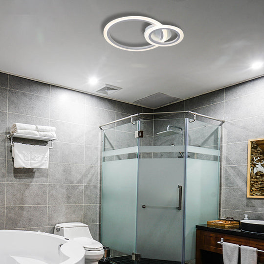 Modern Acrylic Light Ring Fixture for Bedroom Ceiling – Unique White Lighting (1/2/3 Lights, Warm/White)