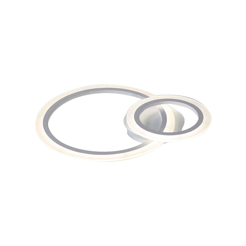 Modern Acrylic Light Ring Fixture for Bedroom Ceiling – Unique White Lighting (1/2/3 Lights, Warm/White)