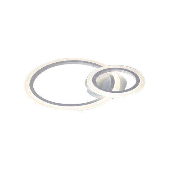 Modern Acrylic Light Ring Fixture for Bedroom Ceiling – Unique White Lighting (1/2/3 Lights, Warm/White)