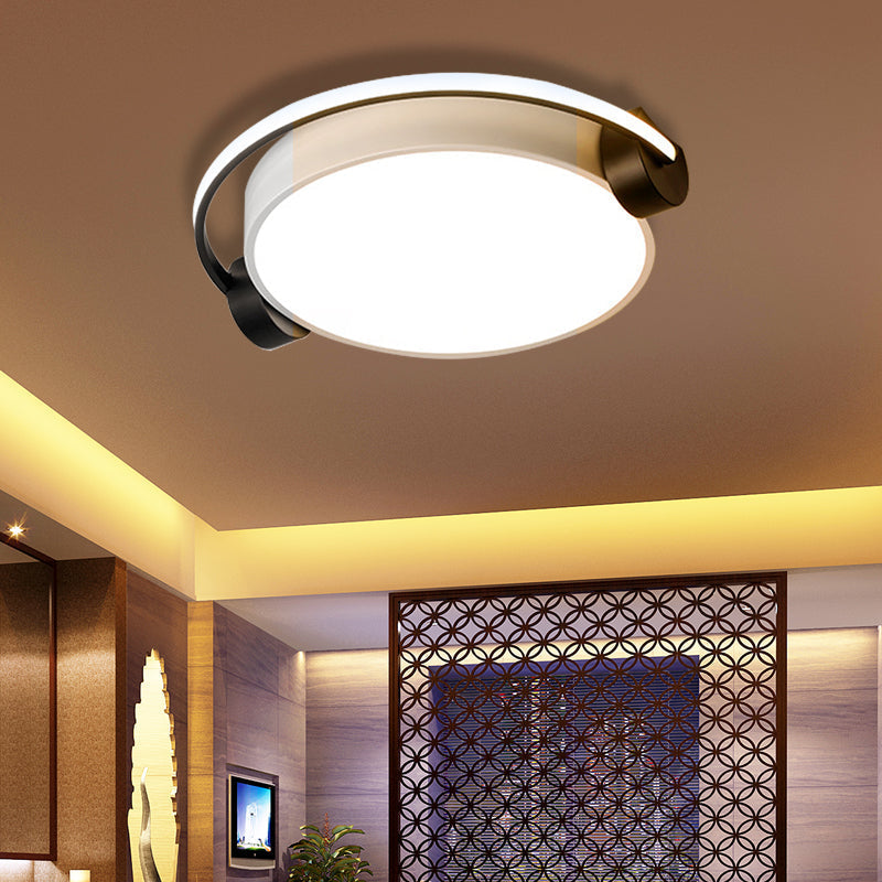 Modern White Headset Flush Mount Ceiling Light with Adjustable Warm/White Ambiance - 16.5"/19.5"/23.5" Round Light Fixture