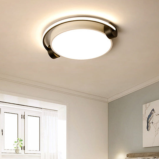 Modern White Headset Flush Mount Ceiling Light With Adjustable Warm/White Ambiance - 16.5/19.5/23.5