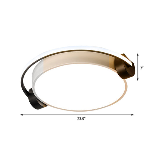 Modern White Headset Flush Mount Ceiling Light with Adjustable Warm/White Ambiance - 16.5"/19.5"/23.5" Round Light Fixture