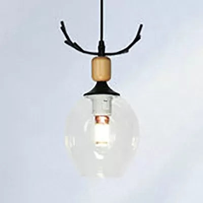Contemporary Deer Horn Pendant Light - Glass Ceiling Fixture For Living Room
