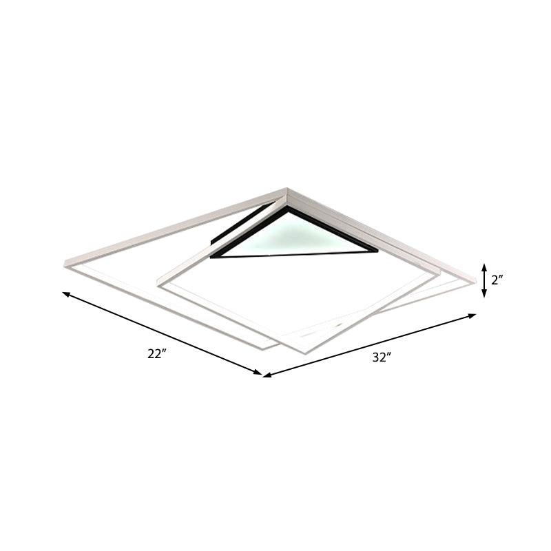 Contemporary Acrylic Flush Mount Ceiling Light in White - Ideal for Bedrooms