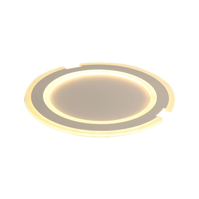 Modern Metal and Acrylic Circular Flushmount Ceiling Lights - Warm/White Indoor 9"/12"/16" Fixtures