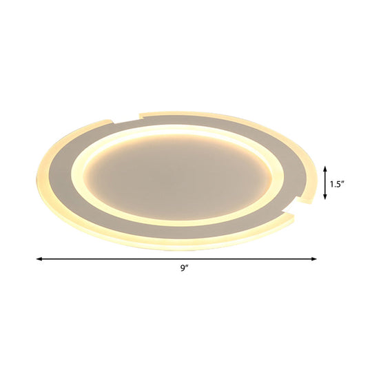 Modern Metal and Acrylic Circular Flushmount Ceiling Lights - Warm/White Indoor 9"/12"/16" Fixtures