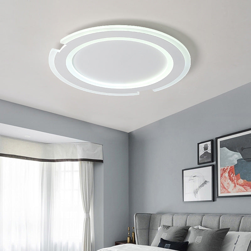 Modern Metal and Acrylic Circular Flushmount Ceiling Lights - Warm/White Indoor 9"/12"/16" Fixtures