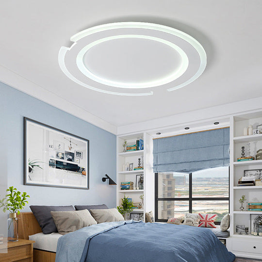 Modern Metal and Acrylic Circular Flushmount Ceiling Lights - Warm/White Indoor 9"/12"/16" Fixtures