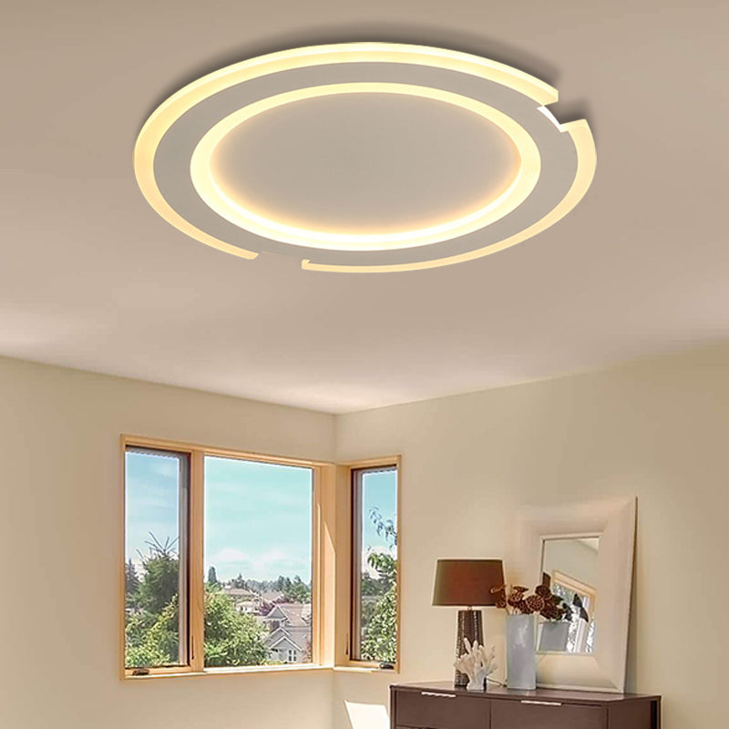 Modern Metal and Acrylic Circular Flushmount Ceiling Lights - Warm/White Indoor 9"/12"/16" Fixtures