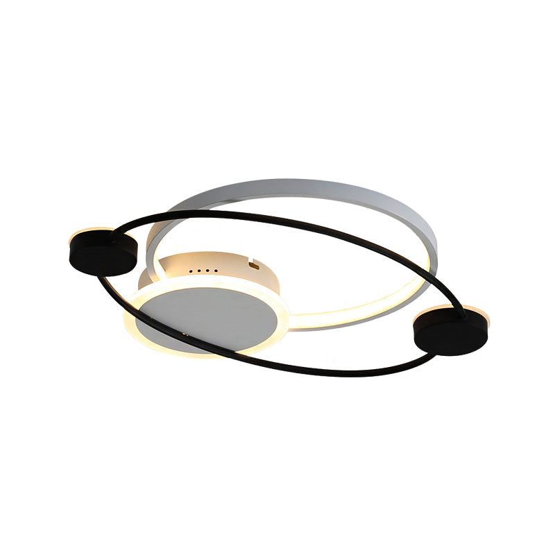 Orbit Integrated LED Flush Light – Warm/White – Metal & Acrylic – Nordic Style – Black & White/Gray