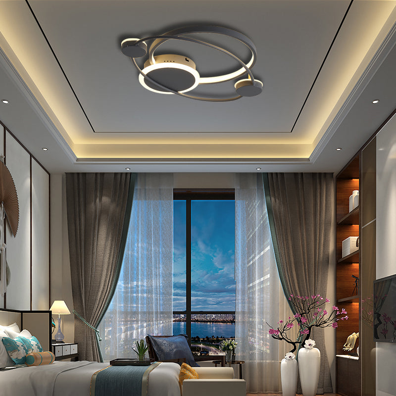 Orbit Integrated LED Flush Light – Warm/White – Metal & Acrylic – Nordic Style – Black & White/Gray