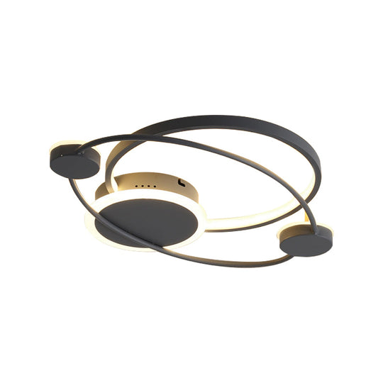 Orbit Integrated LED Flush Light – Warm/White – Metal & Acrylic – Nordic Style – Black & White/Gray