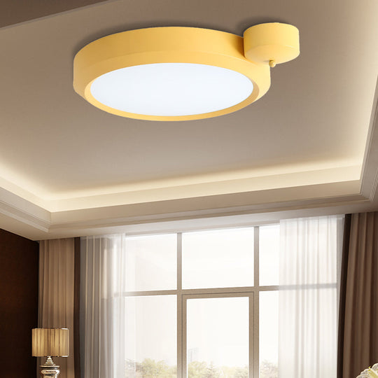 Nordic Style Round Flushmount LED Ceiling Light in Blue/Red/Yellow with Metal Finish - Available in 20.5" and 25" Sizes