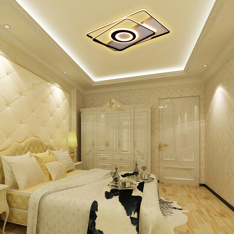 Minimalist LED Square Ceiling Flush Light - 16"/19.5"/23.5"/35.5" Wide - Warm/White Light