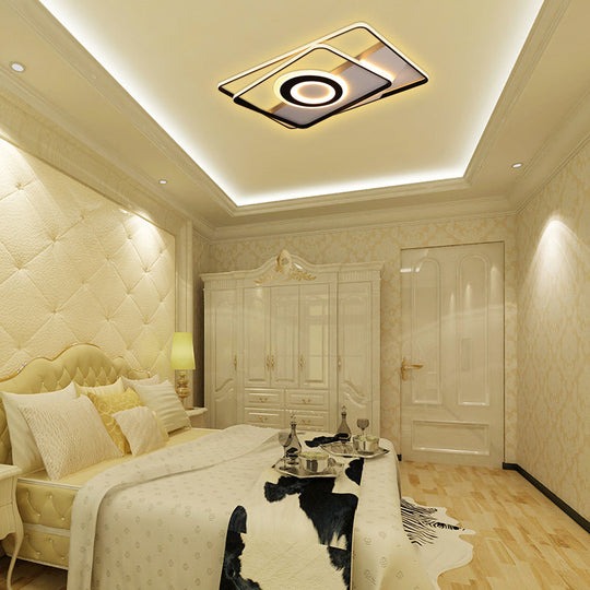 Minimalist LED Square Ceiling Flush Light - 16"/19.5"/23.5"/35.5" Wide - Warm/White Light