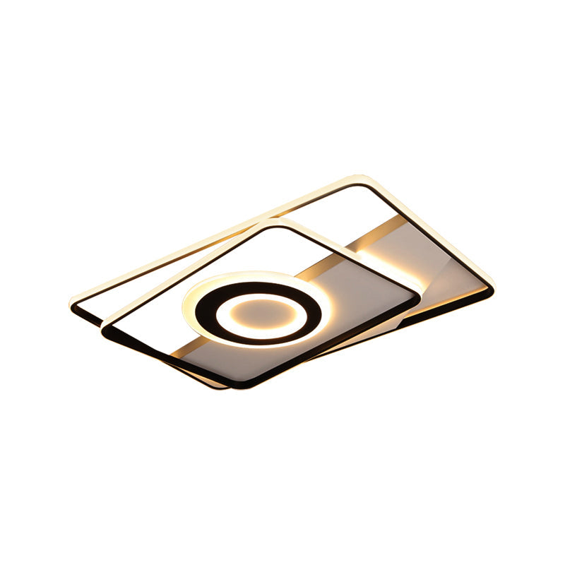 Minimalist LED Square Ceiling Flush Light - 16"/19.5"/23.5"/35.5" Wide - Warm/White Light