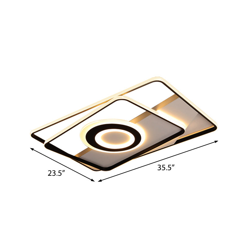 Minimalist LED Square Ceiling Flush Light - 16"/19.5"/23.5"/35.5" Wide - Warm/White Light