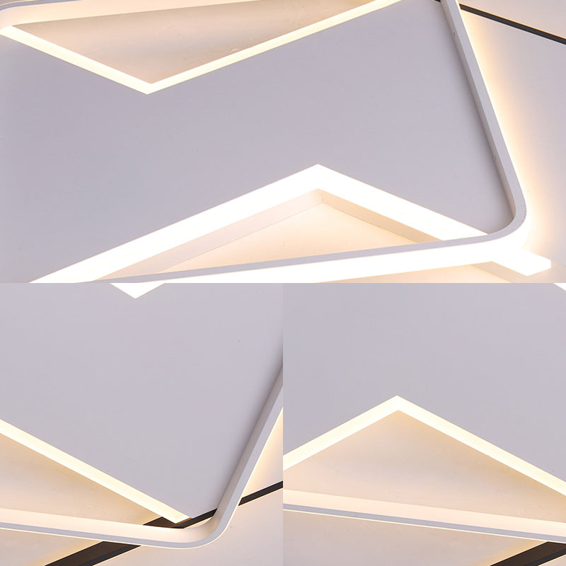 Modern Minimalist LED Ceiling Flush Light in Black/White - 16"/19.5"/23.5"/35.5" W