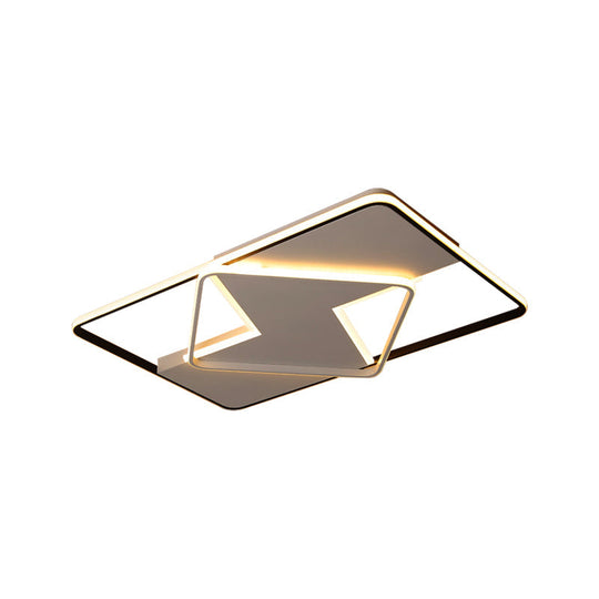 Modern Minimalist LED Ceiling Flush Light in Black/White - 16"/19.5"/23.5"/35.5" W