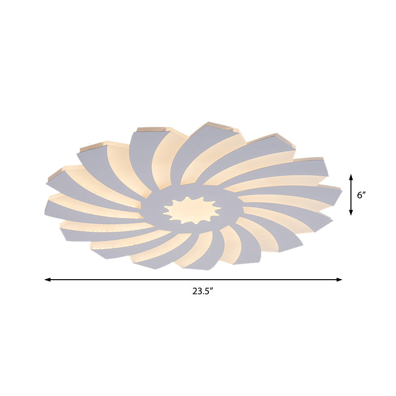 Modern Hotel-Style LED Flush Ceiling Light with Warm/White Lighting and Acrylic Flower Design for Bedroom