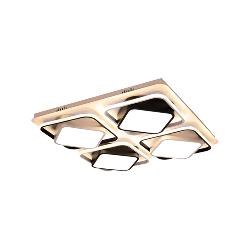 Modern Black & White Cube LED Flushmount Ceiling Light in 27.5"/41" Sizes