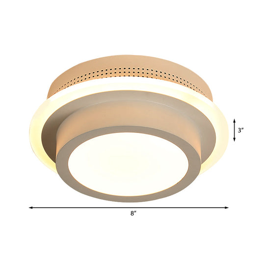 Modern LED Flush Ceiling Lamp in Black/White - Round, Square, or Triangle Acrylic Design for Corridor and Foyer