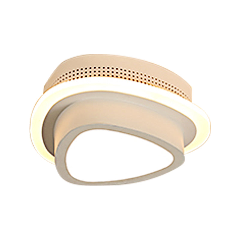 Modern LED Flush Ceiling Lamp in Black/White - Round, Square, or Triangle Acrylic Design for Corridor and Foyer