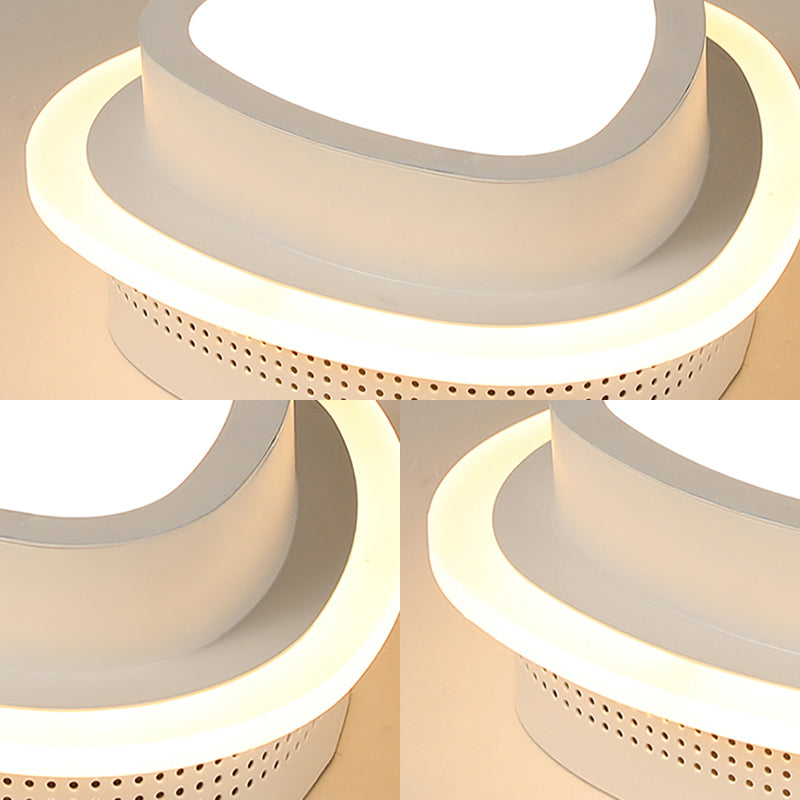 Modern LED Flush Ceiling Lamp in Black/White - Round, Square, or Triangle Acrylic Design for Corridor and Foyer