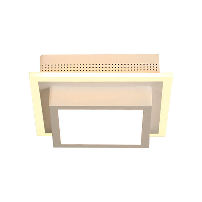 Modern LED Flush Ceiling Lamp in Black/White - Round, Square, or Triangle Acrylic Design for Corridor and Foyer