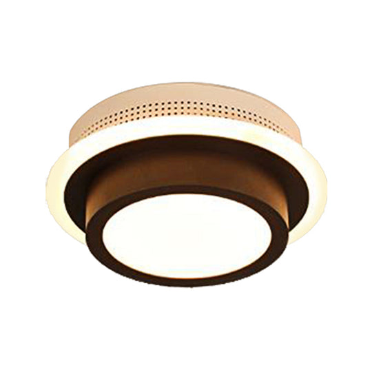 Modern LED Flush Ceiling Lamp in Black/White - Round, Square, or Triangle Acrylic Design for Corridor and Foyer