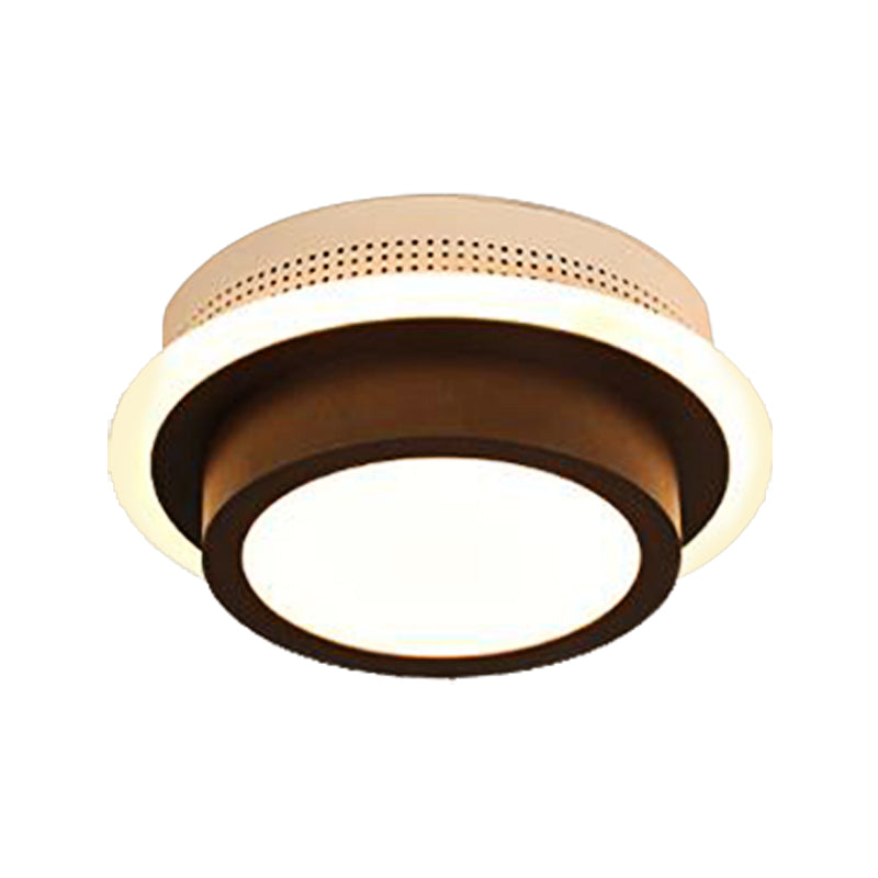 Modern Led Flush Ceiling Lamp In Black/White - Round Square Or Triangle Acrylic Design For Corridor