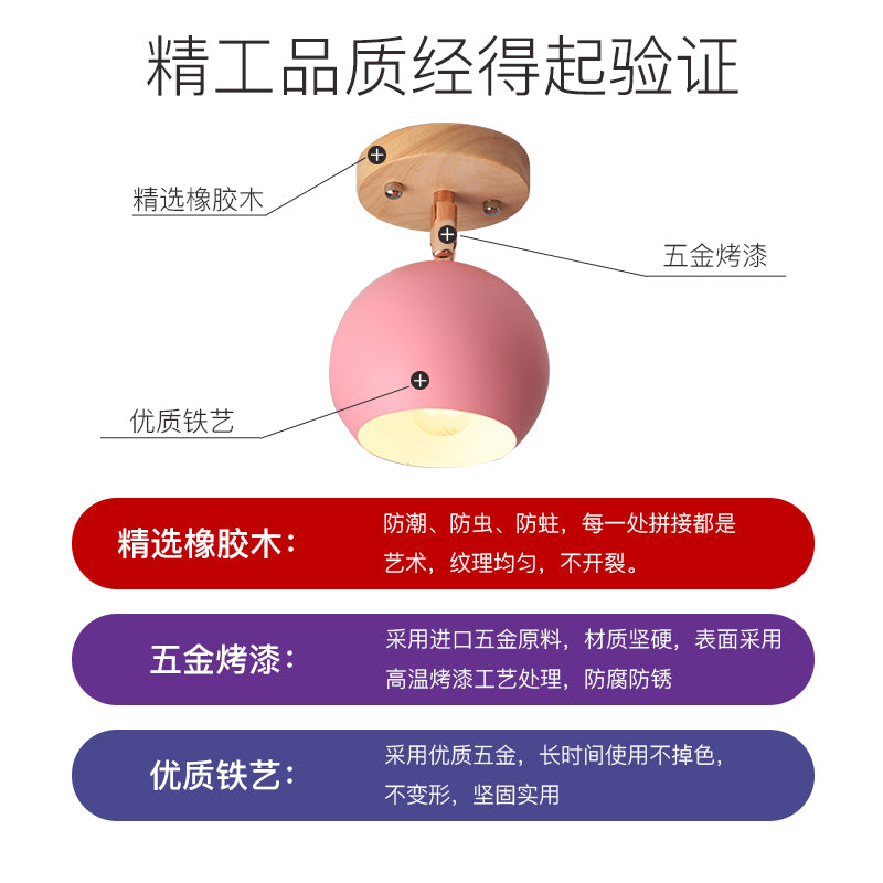 Nordic Adjustable Semi Flush Ceiling Light Fixture - Black/Gray/White/Pink/Green Orbit Design Pink