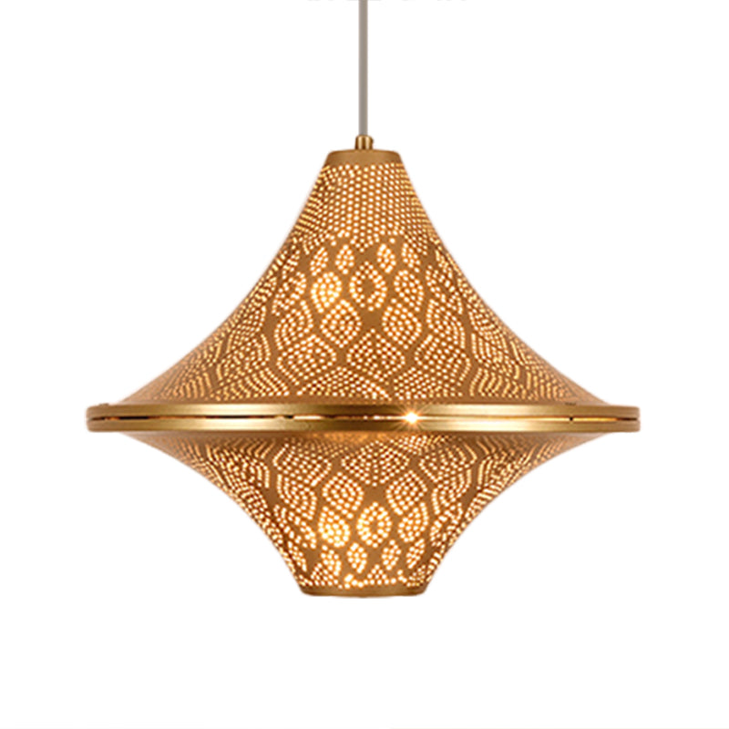 Flying Saucer Ceiling Light - Arab 14/21.5 H Metal Pendant Lighting Fixture In Brass