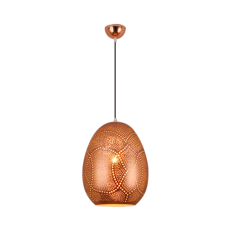 Rose Gold Urn Pendant Lamp - Decorative 1 Head Metal Ceiling Hanging Light 8/12 Wide