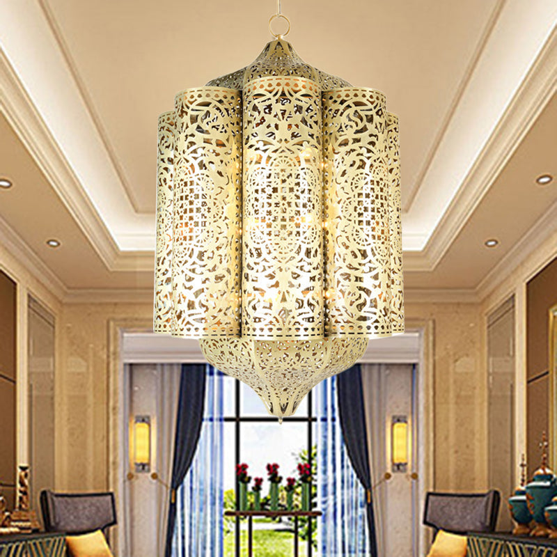 Vintage Brass Metal Pendant Light With Curved Head - Perfect For Bedroom Ceiling