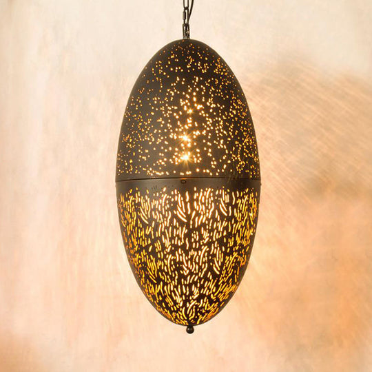Carved Pendant Lighting: 1 Head Brass 8/11/13 Wide Metal Hanging Light Fixture