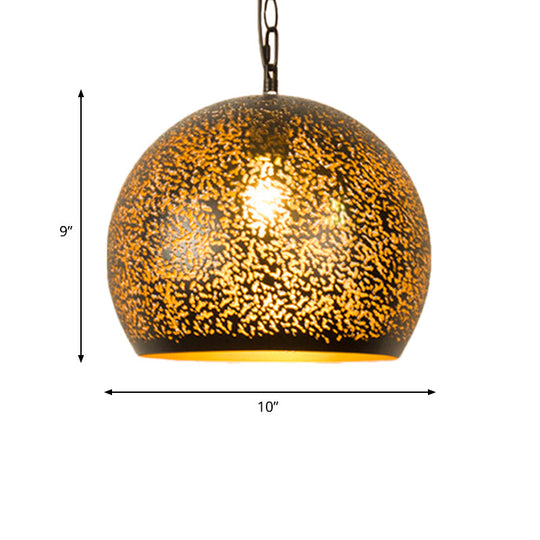 Brass Laser Cut Art Deco Hanging Lamp With 1 Bulb