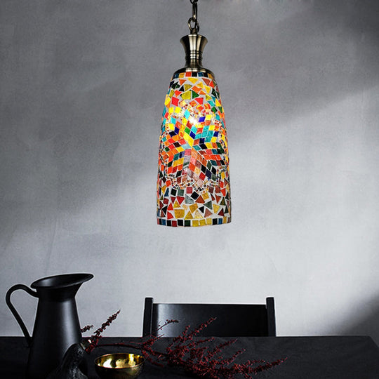Handcrafted Art Glass Multi-Colored Ceiling Light Pendant Fixture