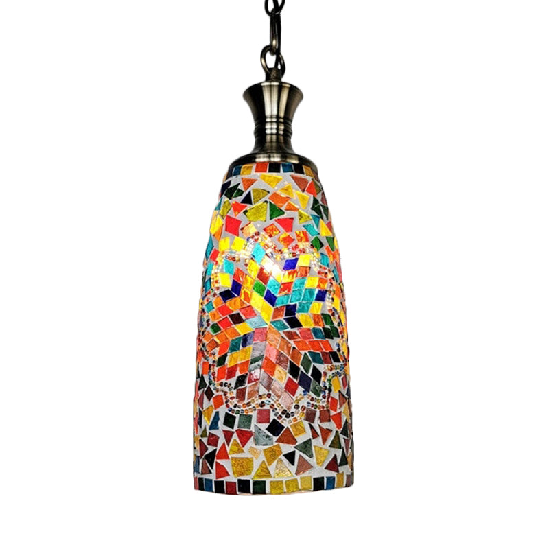 Handcrafted Art Glass Multi-Colored Ceiling Light Pendant Fixture