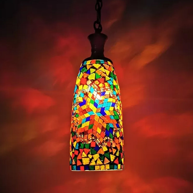 Handcrafted Art Glass Multi-Colored Ceiling Light Pendant Fixture