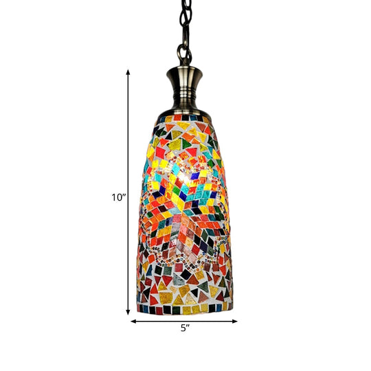 Handcrafted Art Glass Multi-Colored Ceiling Light Pendant Fixture