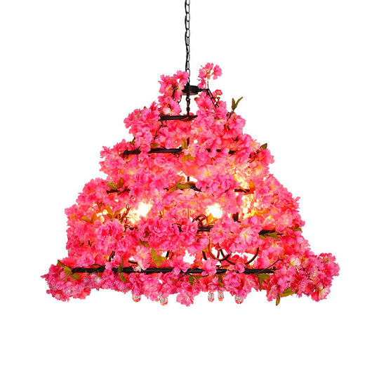 Celaeno - Lustre industriel violet à 6 têtes pour restaurants