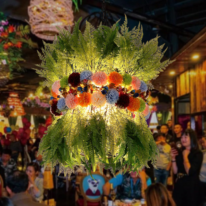 Modern Green Industrial Metal Plant Led Pendant Lamp For Restaurants