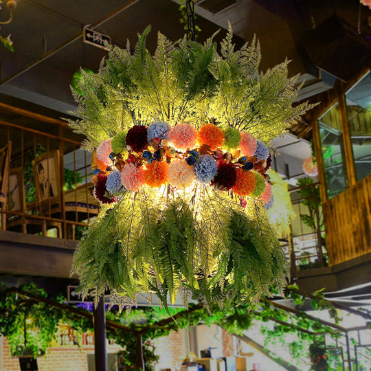 Modern Green Industrial Metal Plant Led Pendant Lamp For Restaurants