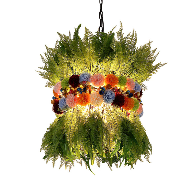 Modern Green Industrial Metal Plant Led Pendant Lamp For Restaurants