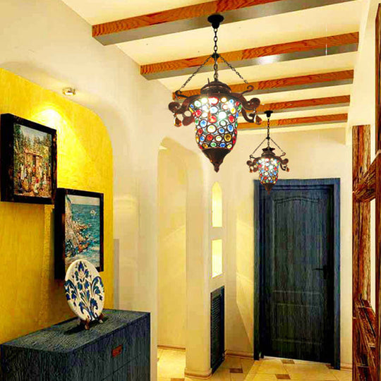 Vintage Copper Metal Urn Pendant Light Fixture Hallway Hanging Lamp Kit