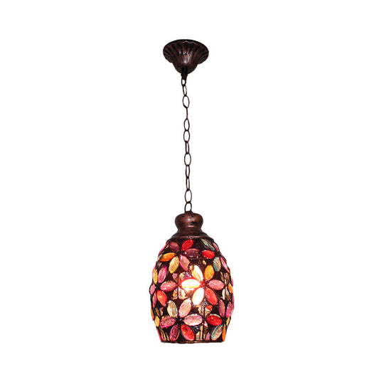 Colorful Dome Hanging Light Fixture - Single Metal Drop Pendant For Bedroom Decor